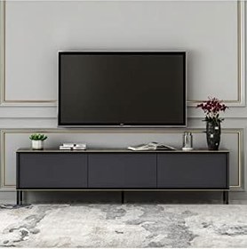 Resim TV Sehpası Kozan Antrasit Mermer Desen 180 cm 