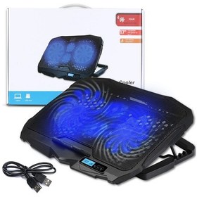 Resim S18 Yükseklik Ayarlı 4 LED Fanlı Ayarlanabilir Laptop Soğutucu Notebook Bilgisayar Standı 