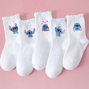 Resim Disney 1/5 Çift Paket Çocuk Çorapları, Sevimli Karakter Desenli Stitch Çoraplar, Yumuşak ve Rahat Nefes Alabilen Çocuk Diz Üstü Çoraplar, Şık ve Çok Yönlü Spor Çorapları, Tüm Mevsimler İçin Uygun, Günlük Kombinler İçin İdeal, Renk Rastgele, Günlük Kıyafetler,Oyuncu Desen,Sevimli Çoraplar,Hafif 