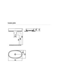 Resim Creavit Lp170 Loop Oval Çanak Lavabo 40 x 70 CM 