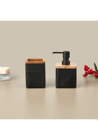 Resim Bath Madera 2'li Banyo Sıvı Sabunluk Seti - Siyah Çok renkli 