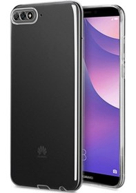 Resim Huawei Y6 2018 Kılıf Fitcase Toz Koruma Tıpalı Şeffaf Arka Kapak 