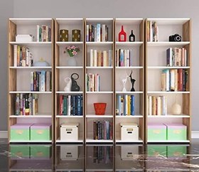 Resim Nur Mobilya 5'li Arkalıklı Model Kitaplık Atlantik çam Rengi 