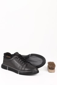 Resim GÖNDERİ(R) Erkek Siyah Bağcıklı Hakiki Deri Comfort Sneaker 