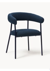 Resim Westwing Thiago Bouclé Sandalye Seti 2 Adet - 100.000 Martindale, Modern Metal Ayaklı Lacivert 