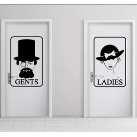 Resim STİCKERCI BEY Tuvalet-wc Kapı Cinsiyet Ayırıcı Sticker Yapışkan Man-women Kadın-erkek Folyo Etiket Arma Kaplama 