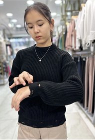 Resim Minimoda Kids Kız Çocuk Yırtık Detaylı Kazak 