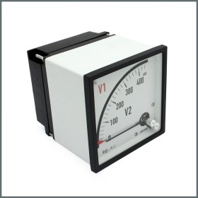 Resim Frer Çift Ibreli Voltmetre Koaksiyel 96X96 0-440V 