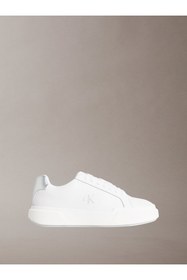 Resim Calvin Klein CK Avenue - Leather Silver Tab Trainers 