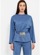 Resim MODATALİKA Kadın Beli Kemerli Bluz Pantolon İkili Takım 
