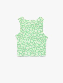 Resim Koton Çiçekli Crop Yeşil Kız Çocuk Bluz 6SKG60076AK 