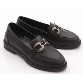 Resim Dgn 706 Kadin Aksesuarli Loafer Ayakkabi Siyah 