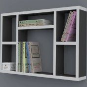 Resim Kenzlife kitaplık neşve 040*060*20 gri duvar rafı 
