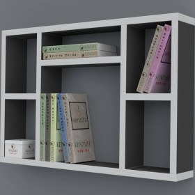 Resim Kenzlife kitaplık neşve 040*060*20 gri duvar rafı 
