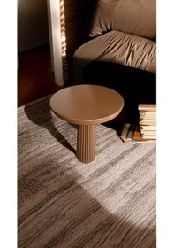 Resim Simillo Wood Wooden Ahşap Kahverengi Renk Tekli Mantar Yan Sehpa Fiskos Çiçeklik Decorative Kahverengi 