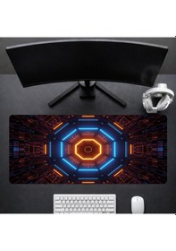 Resim 90x40 Cm Desenli Oyuncu Gaming Mouse Pad Kaymaz Kauçuk Taban Fare Altlığı Xxl Neonstrike Serisi 03 