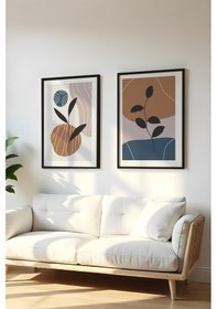 Resim Huhuli Ahşap Siyah Çerçeveli 2 Parça Set Tablo Huhu40 