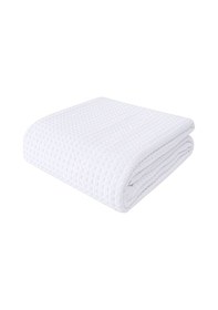 Resim Beyaz Tek Kişilik Otel Tipi %100 Pamuk Koton Pike Örtüsü 160 220 