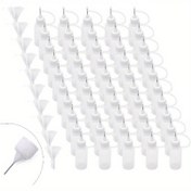 Resim 80 Adet Hassas Uçlu Aplikatör Şişe ve 16 Fıncan - 15ml İnce Uçlu Beyaz Şişeler, Siyah Nozullu, Akrilik Boyama, Quilling, Alkol Mürekkep Sanatı için - Dayanıklı Plastik El Sanatları Malzemeleri, Detaylı Projeler için Çok Amaçlı Hassas Dağıtım Aracı, Düzgün Tasarım, Pürüzsüz Nozul Uçlar, DIY Sanatçılar İçin 