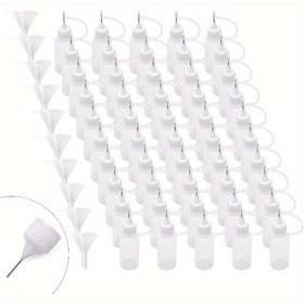 Resim 80 Adet Hassas Uçlu Aplikatör Şişe ve 16 Fıncan - 15ml İnce Uçlu Beyaz Şişeler, Siyah Nozullu, Akrilik Boyama, Quilling, Alkol Mürekkep Sanatı için - Dayanıklı Plastik El Sanatları Malzemeleri, Detaylı Projeler için Çok Amaçlı Hassas Dağıtım Aracı, Düzgün Tasarım, Pürüzsüz Nozul Uçlar, DIY Sanatçılar İçin 