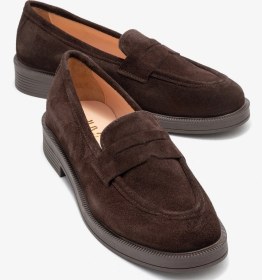 Resim Luvishoes Luvi Shoes Pline Kahverengi Süet Hakiki Deri Kadın Loafer Ayakkabı Kahve Süet 