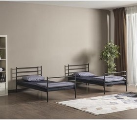 Resim ARGİMO Ranza Linda Telli Genç Çocuk Yatak Odası Metal Ranza (90 x 200) 