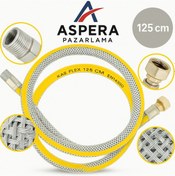 Resim 125 Cm Doğalgaz Flex Bağlantı Hortumu - Gaz Flexi Boru Ocak, Fı 