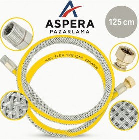 Resim 125 Cm Doğalgaz Flex Bağlantı Hortumu - Gaz Flexi Boru Ocak, Fı 
