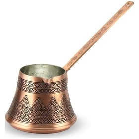 Resim Üzümlü Bakır Cezve 5 Fincanlık 