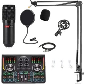 Resim Lastvoice BM800 Titanium V2 Set Efektli Ses Kartı Mikrofon Stand Kayıt Canlı Yayın (Pc ve Telefon) 