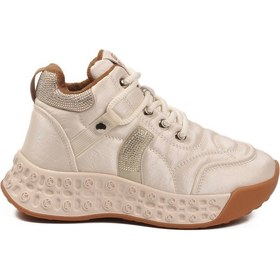 Resim Bej İçi Kürklü Soğuğa Dirençli Kaymaz Bağcıklı Kadın Bot 25k316 Z Bej 