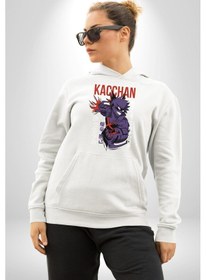 Resim Kasuki Bakugo Anime Kadın Erkek Beyaz Kapüşonlu Sweatshirt Hoodie Beyaz 