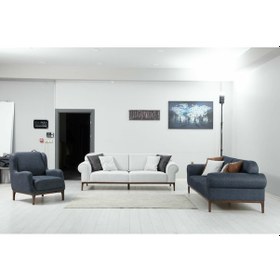 Resim London 3+3+1 Koltuk Takımı(Ares Beyaz+Antrasit) 