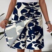 Resim Kadınlar İçin Yazlık Şık Bitki Desenli Elastik Bel Geniş Paça Etek - Cepli, Makinede Yıkanabilir Günlük ve Resmi Giyim, Doğa Esintili Tasarım, Rahat Kesim, Nefes Alabilen Kumaş, Çok Amaçlı Moda Kısa Pantolon 