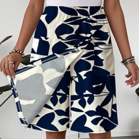 Resim Kadınlar İçin Yazlık Şık Bitki Desenli Elastik Bel Geniş Paça Etek - Cepli, Makinede Yıkanabilir Günlük ve Resmi Giyim, Doğa Esintili Tasarım, Rahat Kesim, Nefes Alabilen Kumaş, Çok Amaçlı Moda Kısa Pantolon 