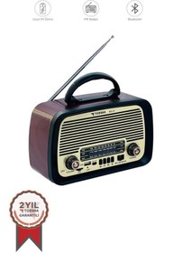 Resim Torima Ns-01 Kahverengi Nostajik Radyo Bluetooth Hoparlör 