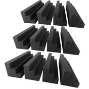 Resim Padalink 12 Adet Trapezoidal Ses Yalıtım Köpüğü - Ateş Direnci, Yüksek Yoğunluk - Stüdyo, Sinema, Bar, Ev Kullanıma Uygun - 30x7.5x7.5cm 10" 