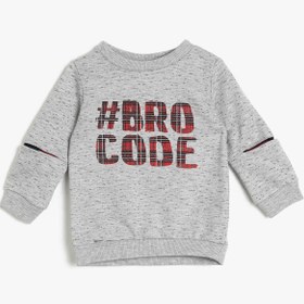 Resim Erkek Bebek Baskılı Sweatshirt Uzun Kollu 