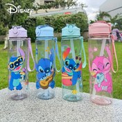 Resim Disney Stitch Su Şişesi, Sevimli Karikatür Tasarımı, Yeni Şeffaf Kapak Ağız Su Bardağı, Elde Taşınan Düşmeye Karşı Su Kasesi, Arkadaşlar ve Aileler İçin Hediye 