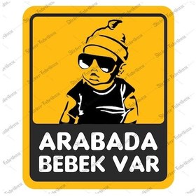 Resim Arabada Bebek Var Sticker 00650 