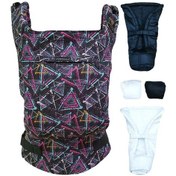 Resim Mamadusbaby Renkli Üçgenler Yenidoğan Set Ergonomik Kanguru 