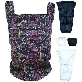 Resim Mamadusbaby Renkli Üçgenler Yenidoğan Set Ergonomik Kanguru 