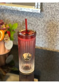 Resim Morponi Pipetli Cam Bardak Tekli Pinterest Model Kırmız 450 Ml Kırmızı 