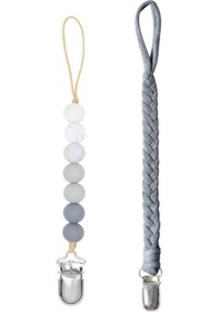 Resim Paket Emzik Klipsi Evrensel Sofy Örgülü Emzik Tutucu Ve Silikon Boncuklu Binky Tutucu Diş Kaşıyıcı Oyuncak Tasma Bebek Duş Hediye Şeffaf 