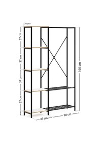 Resim Çok Amaçlı Metal Ayaklı Raflı Dolap Ayakkabılık Beyaz 1371 