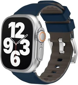 Resim Minesk Apple Watch ile Uyumlu 42/44 / 45/49 MM için Metal Tokalı Bilekte Rahatsızlık Hissi Vermeyen Spor Silikon Kordon 