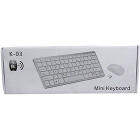 Resim K-03 Mini Beyaz Wıreless Kablosuz Klavye Mouse S Pl-395 Diğer 