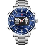 Resim Hanyang Gümüş Mavi Lıge Saatler Erkekler Için Lüks Marka Spor Kuvars Kol Saati Su Geçirmez Askeri Dijital Saat Çelik Erkek Izle Relogio Masculino (Yurt Dışından) 