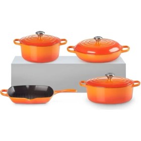 Resim 4 Adet Döküm Demir Güveç Kabı ve Grillit Seti 