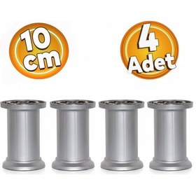 Resim Mobilya Kanepe Baza Koltuk Ayağı Gri Plastik 10 Cm 4 Adet Gri Diğer 